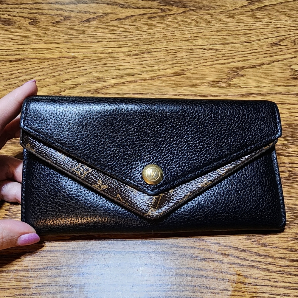 Louis Vuitton Double V Wallet Black Leather And Monogram